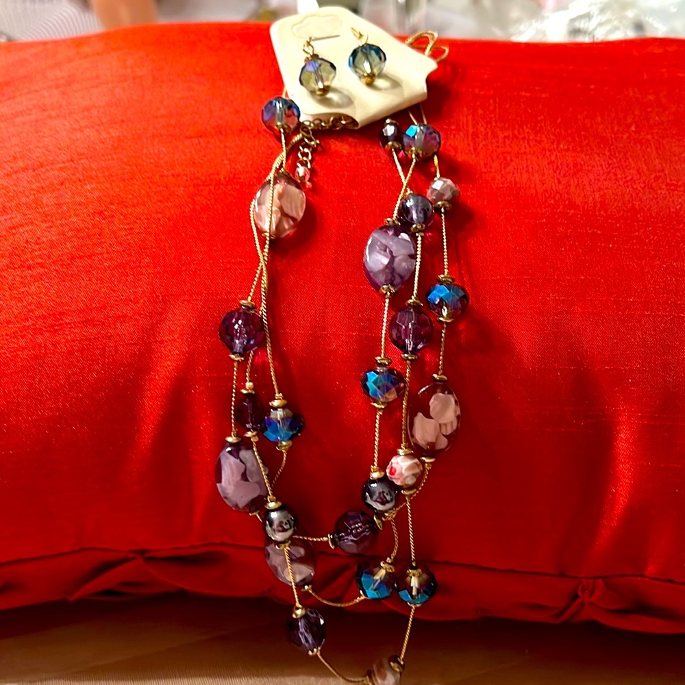 New M. Haskell necklace and earrings set